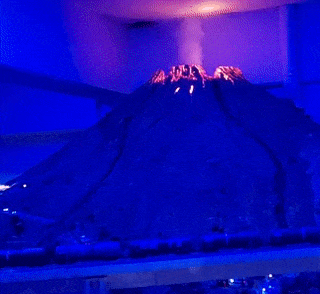 Ausbruch des Vesuvs in der Miniaturwelt